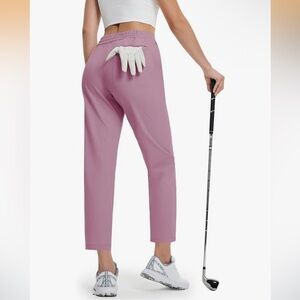 M MAELREG Women's Golf Athletic Pants with Zip Pockets 7/8 Ankle Stretch XL